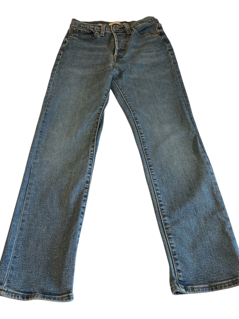Levi's Women's Blue Jeans Wedgie Straight Slim Fit Mid Rise 5-Pocket Medium